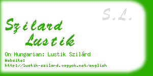 szilard lustik business card